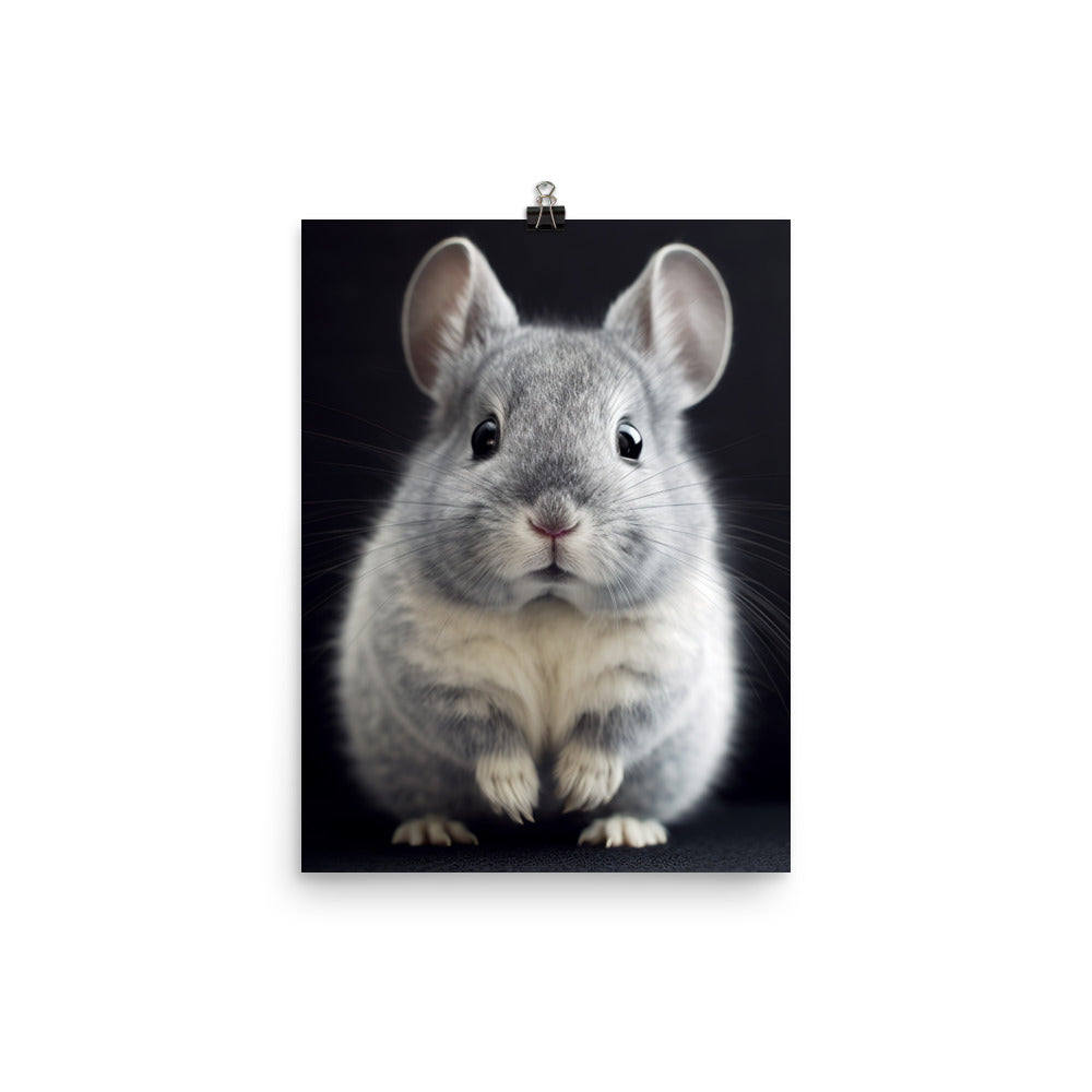 Adorable Chinchilla Bunny Photo paper poster - PosterfyAI.com