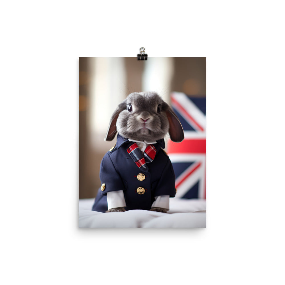 Britannia Petite Bunny with a Stylish Pose Photo paper poster - PosterfyAI.com