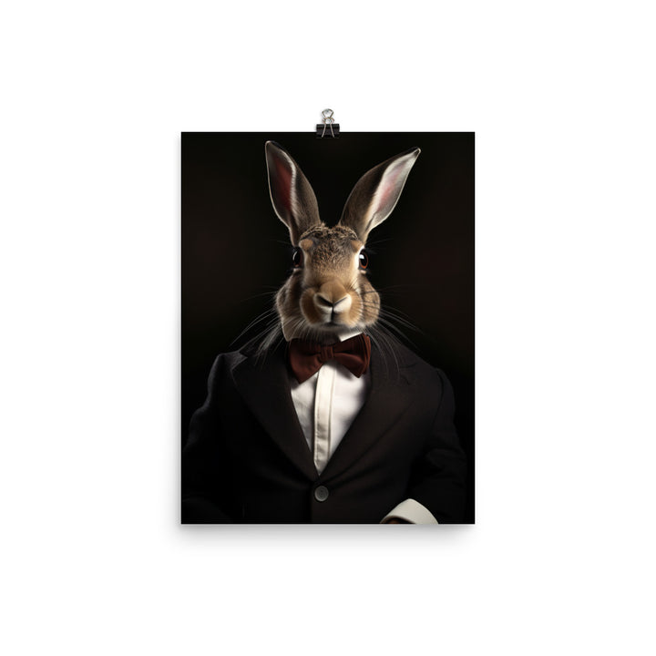 Belgian Hare with a Fashionable Pose Photo paper poster - PosterfyAI.com