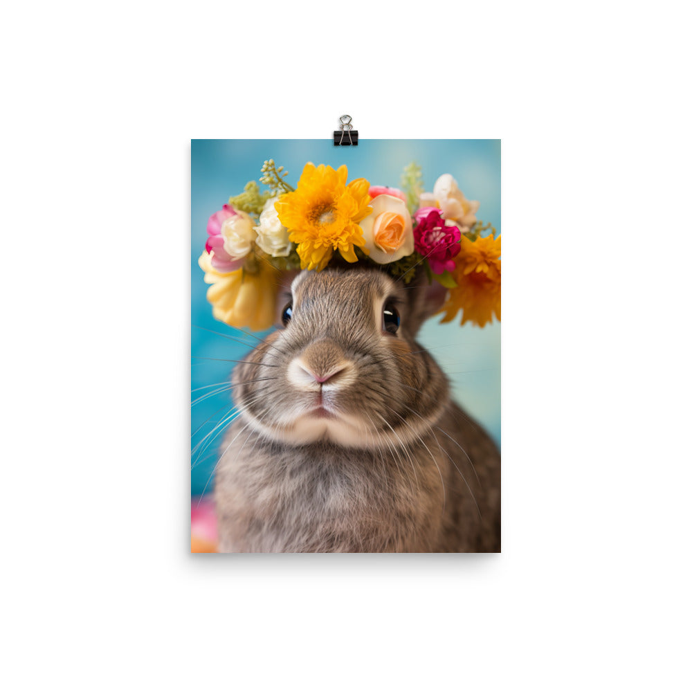 American Bunny with a Crown Photo paper poster - PosterfyAI.com