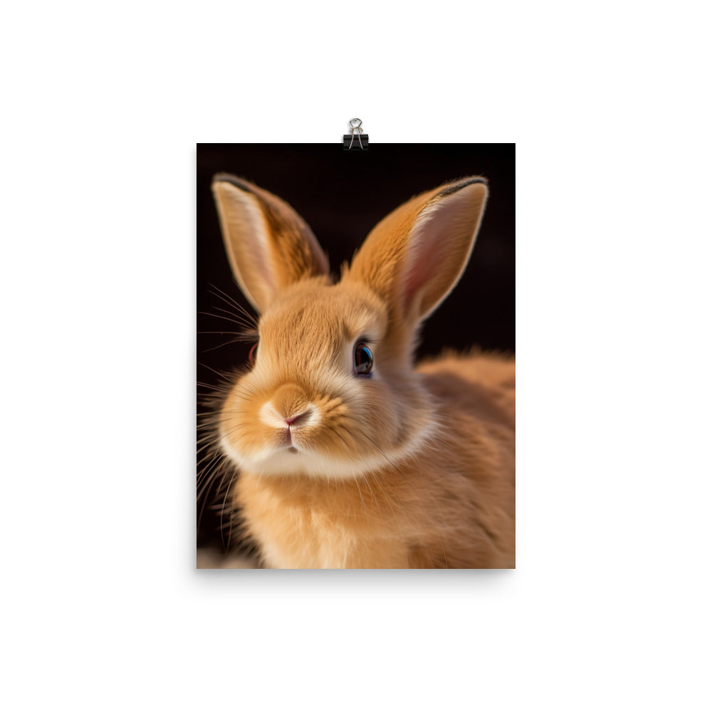 Adorable American Bunny Photo paper poster - PosterfyAI.com
