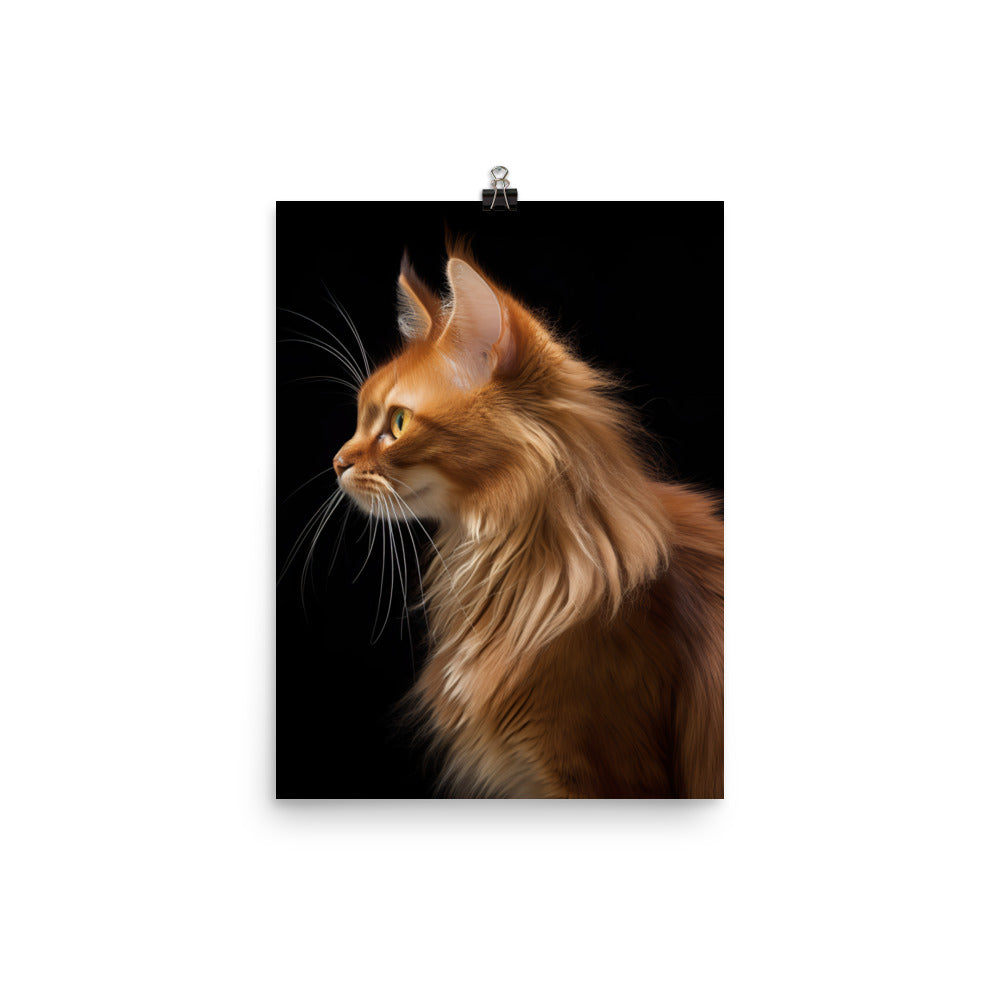 Beauty of Somali Cat Photo paper poster - PosterfyAI.com