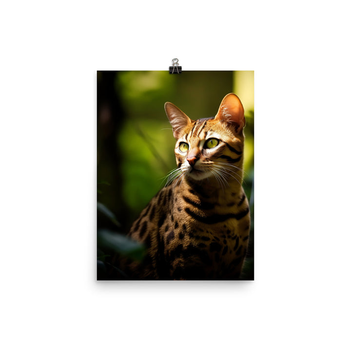 Wild Beauty of Ocicat Cat Photo paper poster - PosterfyAI.com