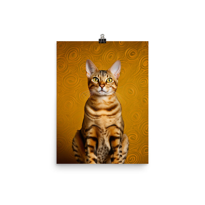 Majestic Beauty of Ocicat Cat Photo paper poster - PosterfyAI.com