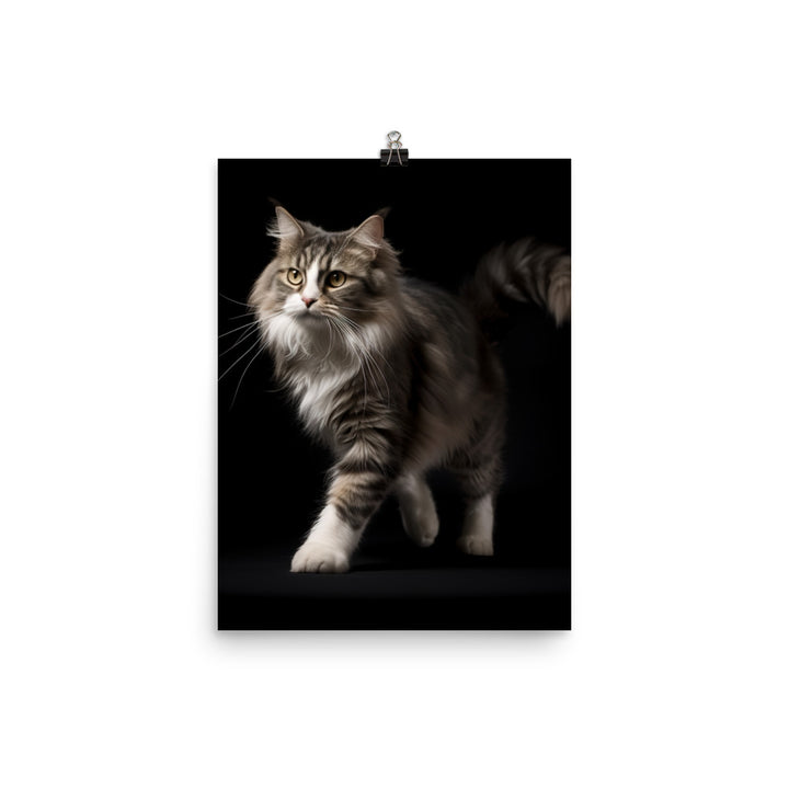 Playfulness of Manx Cat Photo paper poster - PosterfyAI.com