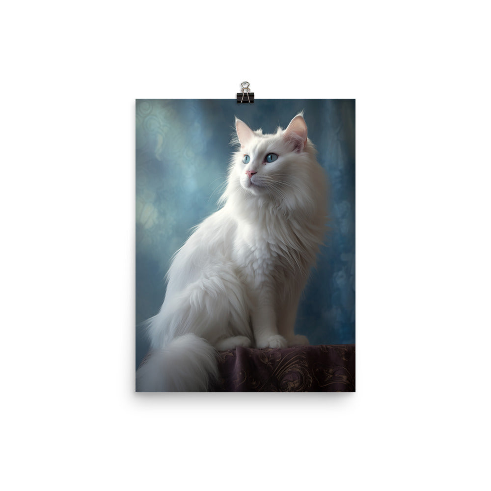 Turkish Angora Cat Photo paper poster - PosterfyAI.com