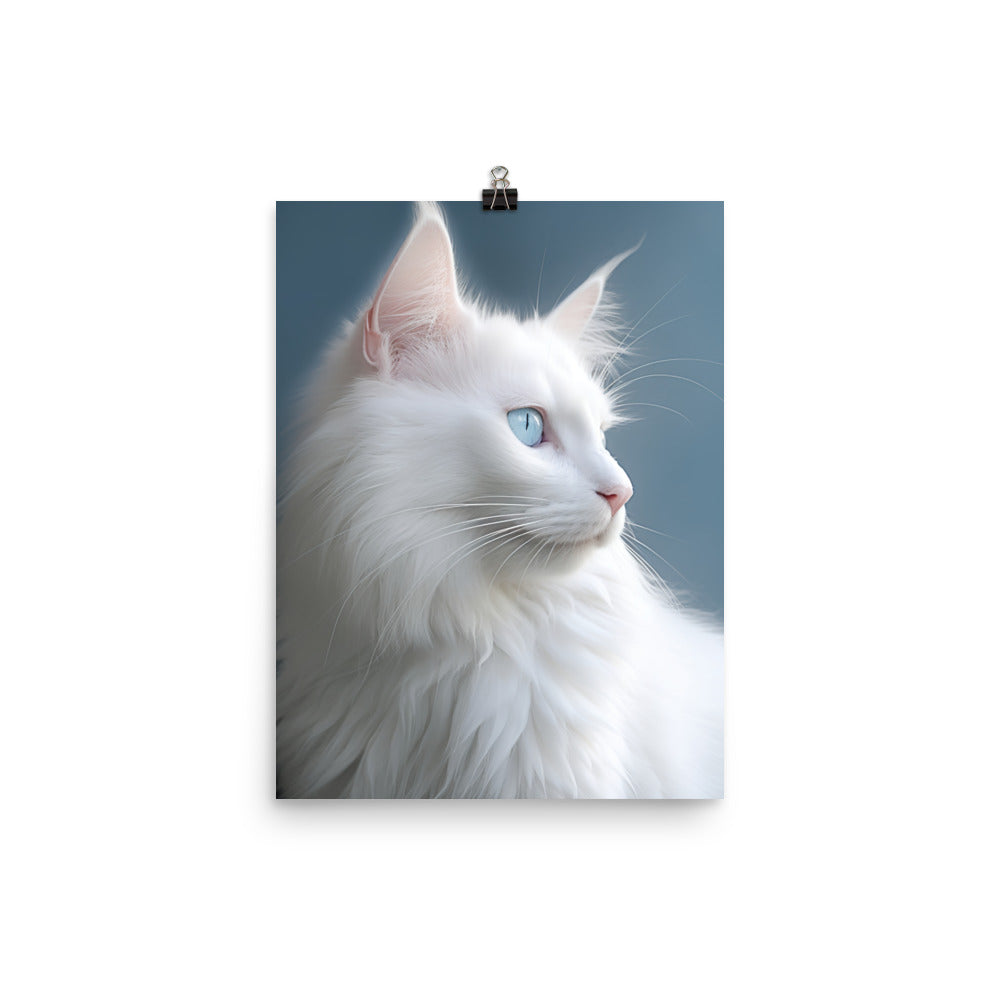 Turkish Angora Cat Photo paper poster - PosterfyAI.com