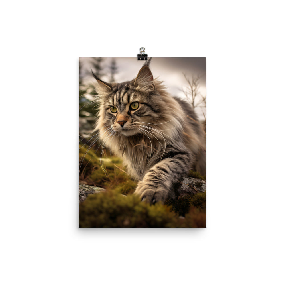 Norwegian Forest Cat Photo paper poster - PosterfyAI.com