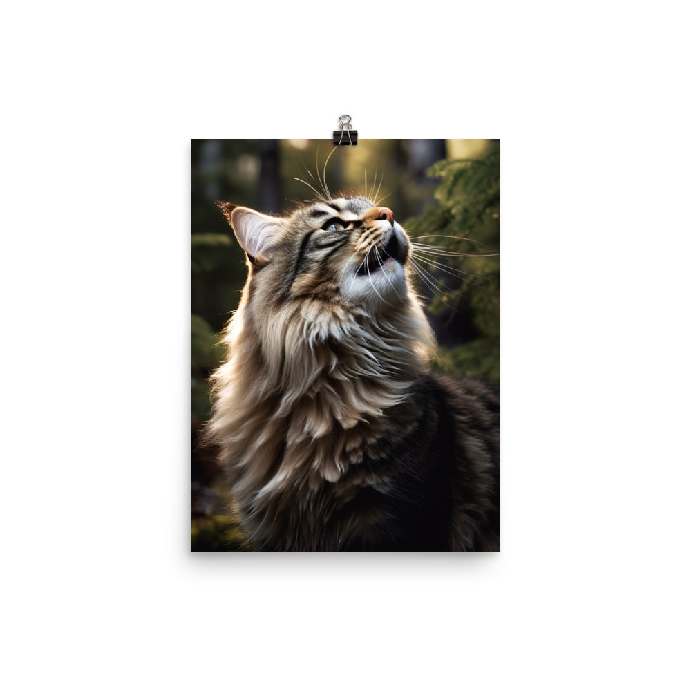 Norwegian Forest Cat Photo paper poster - PosterfyAI.com