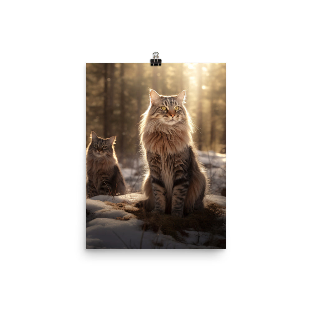 Norwegian Forest Cat Photo paper poster - PosterfyAI.com