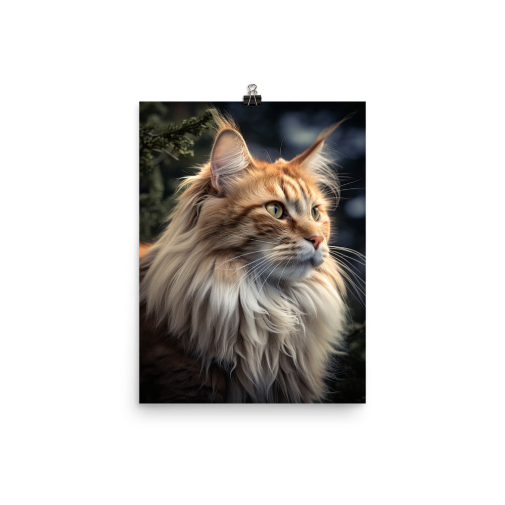 Norwegian Forest Cat Photo paper poster - PosterfyAI.com