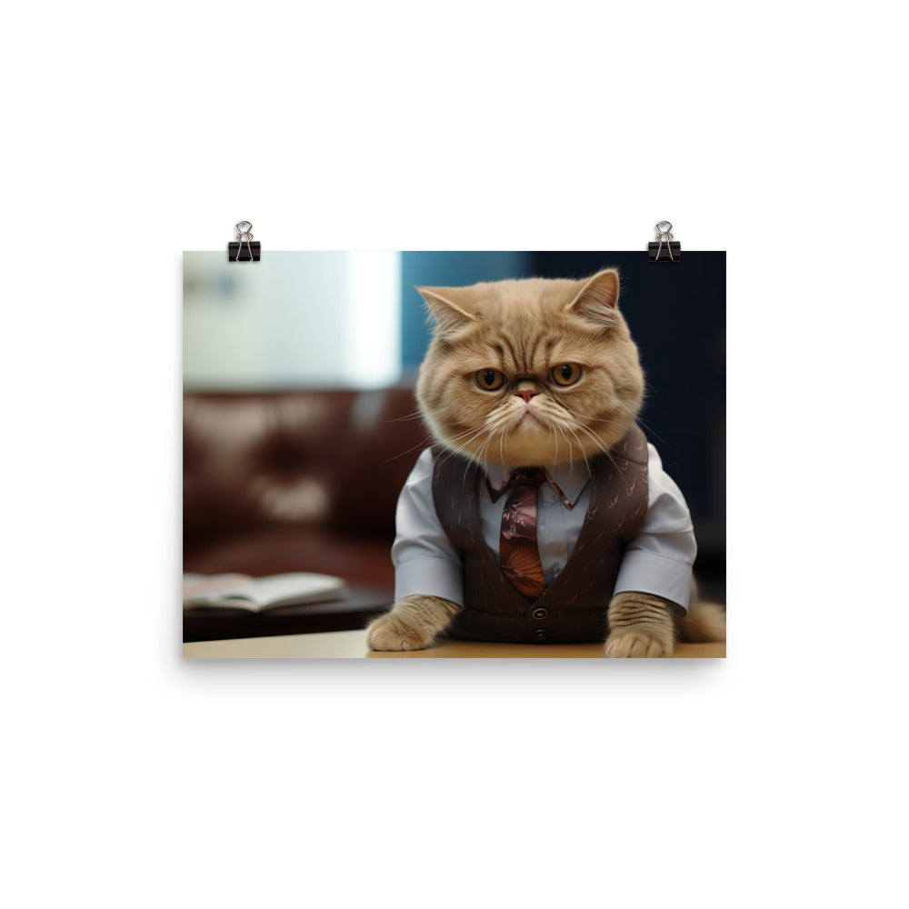 Exotic Shorthair Sales Consultant Photo paper poster - PosterfyAI.com