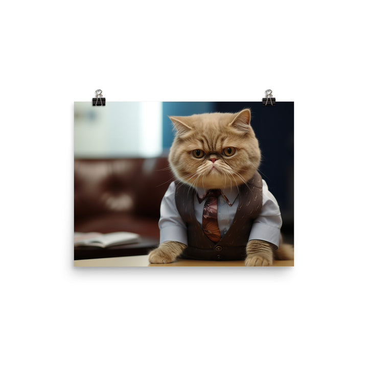 Exotic Shorthair Sales Consultant Photo paper poster - PosterfyAI.com