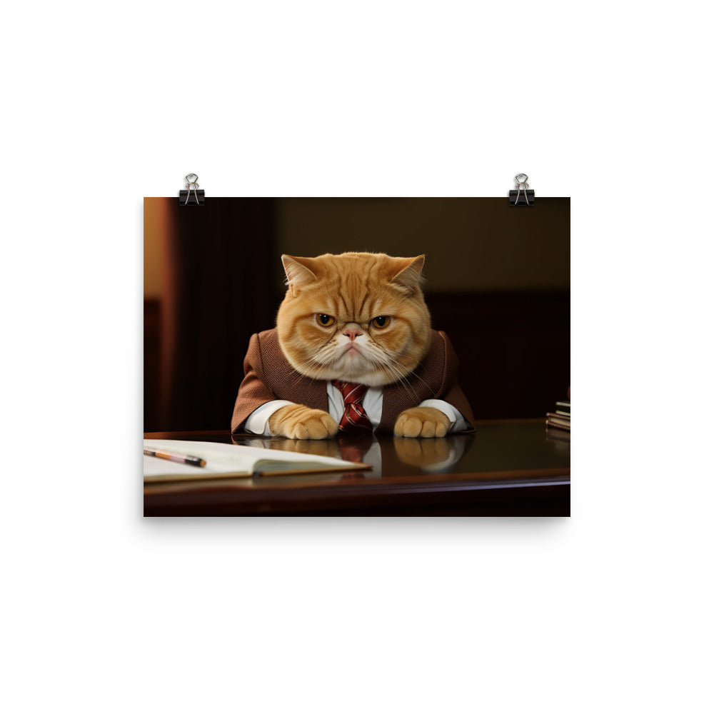 Exotic Shorthair Sales Consultant Photo paper poster - PosterfyAI.com