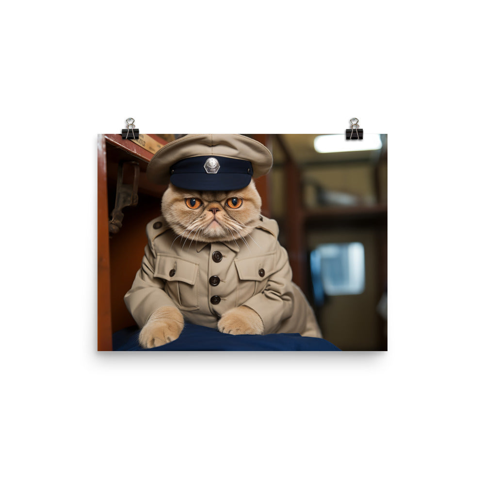 Exotic Shorthair Prison Officer Photo paper poster - PosterfyAI.com