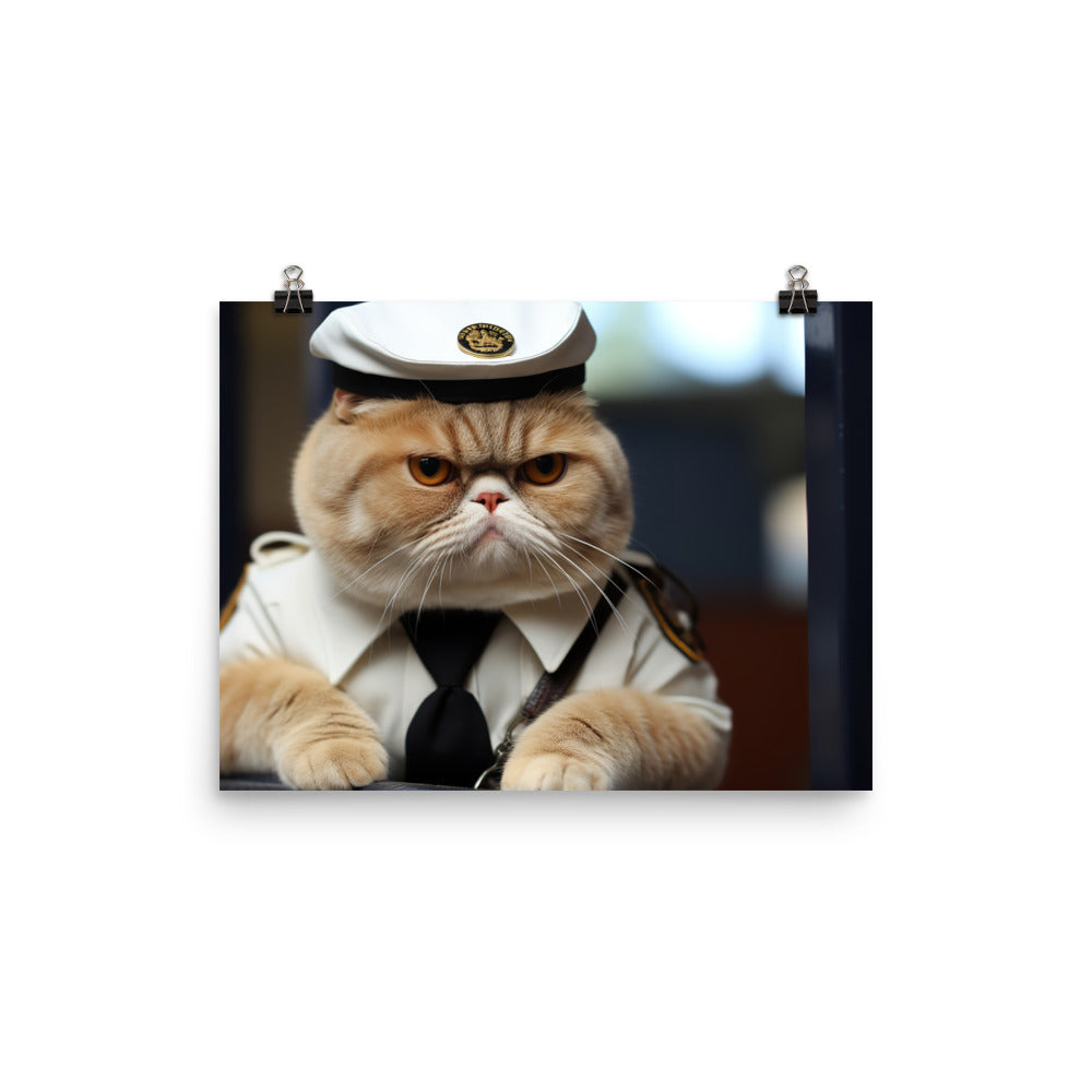 Exotic Shorthair Prison Officer Photo paper poster - PosterfyAI.com