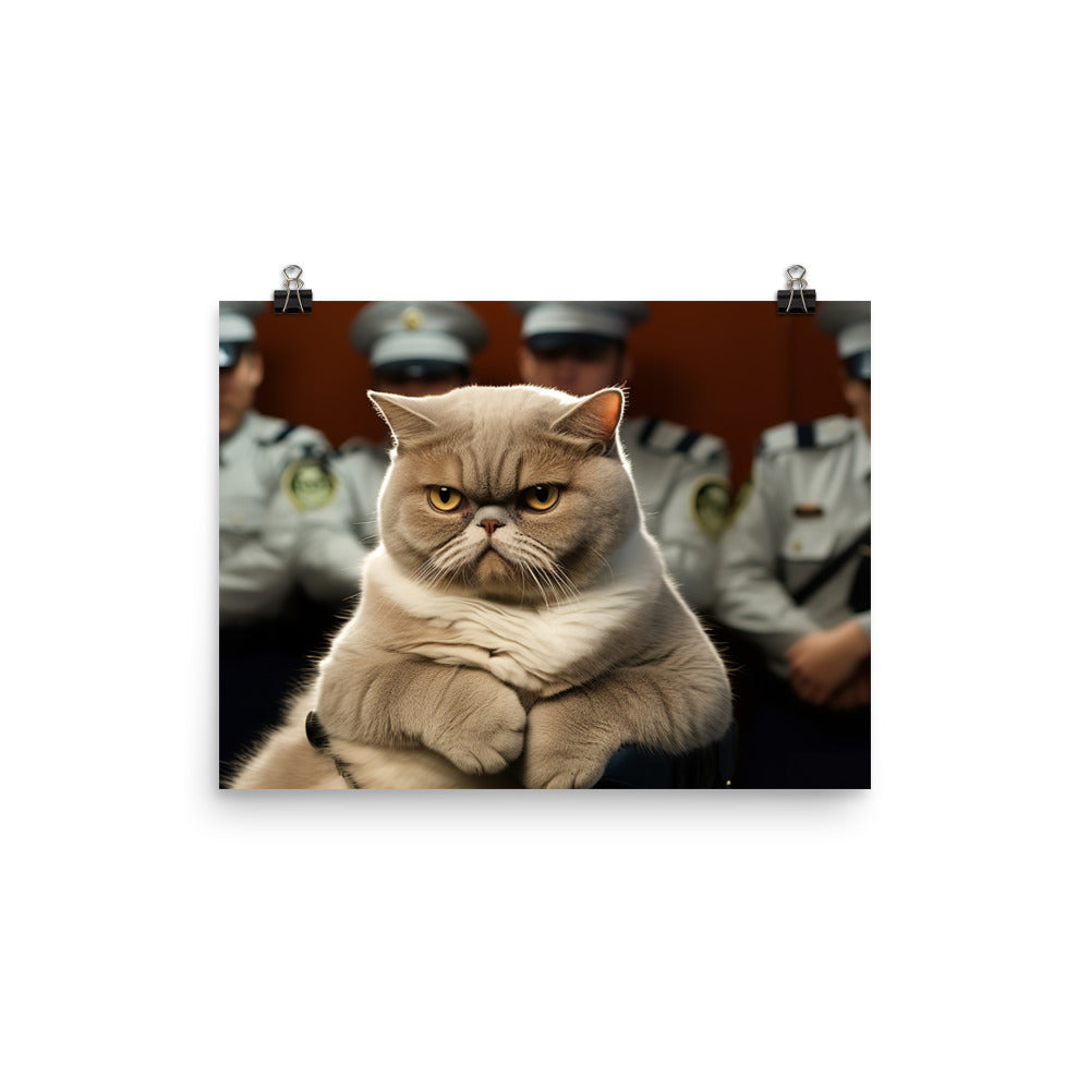 Exotic Shorthair Prison Officer Photo paper poster - PosterfyAI.com