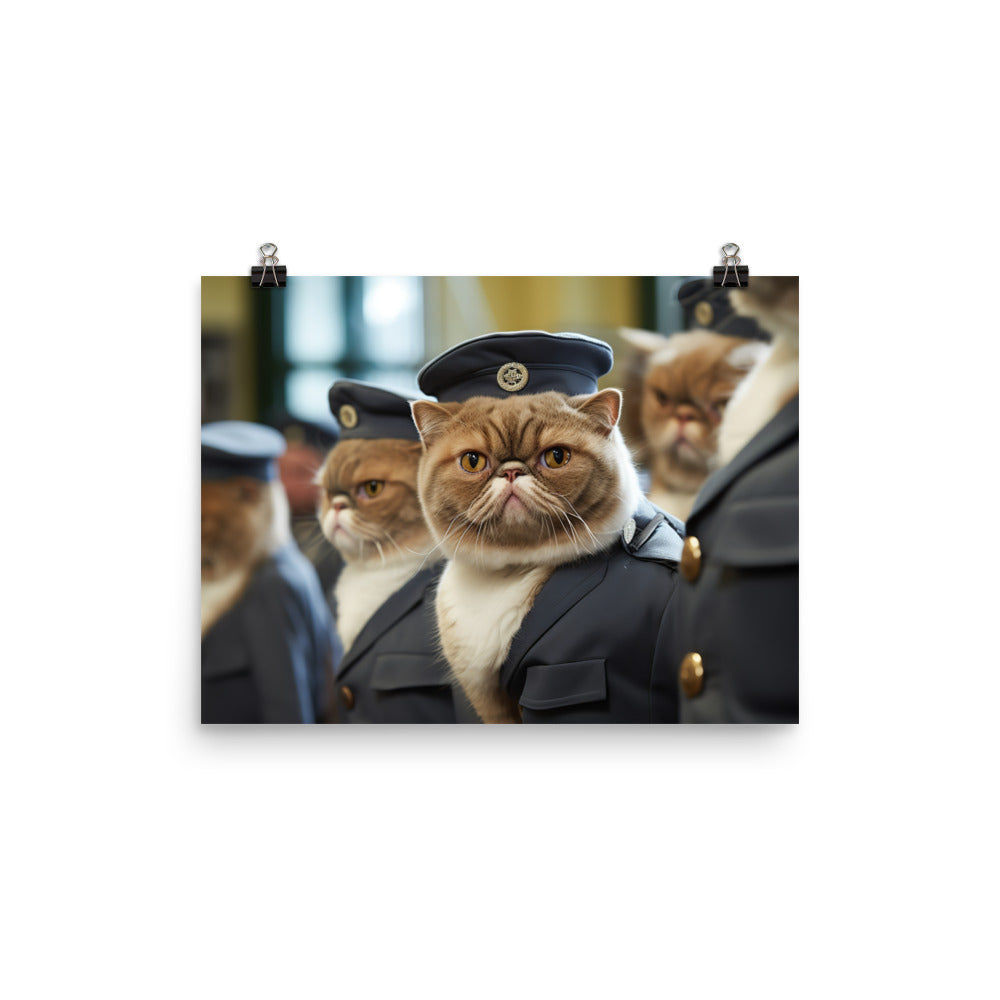 Exotic Shorthair Prison Officer Photo paper poster - PosterfyAI.com