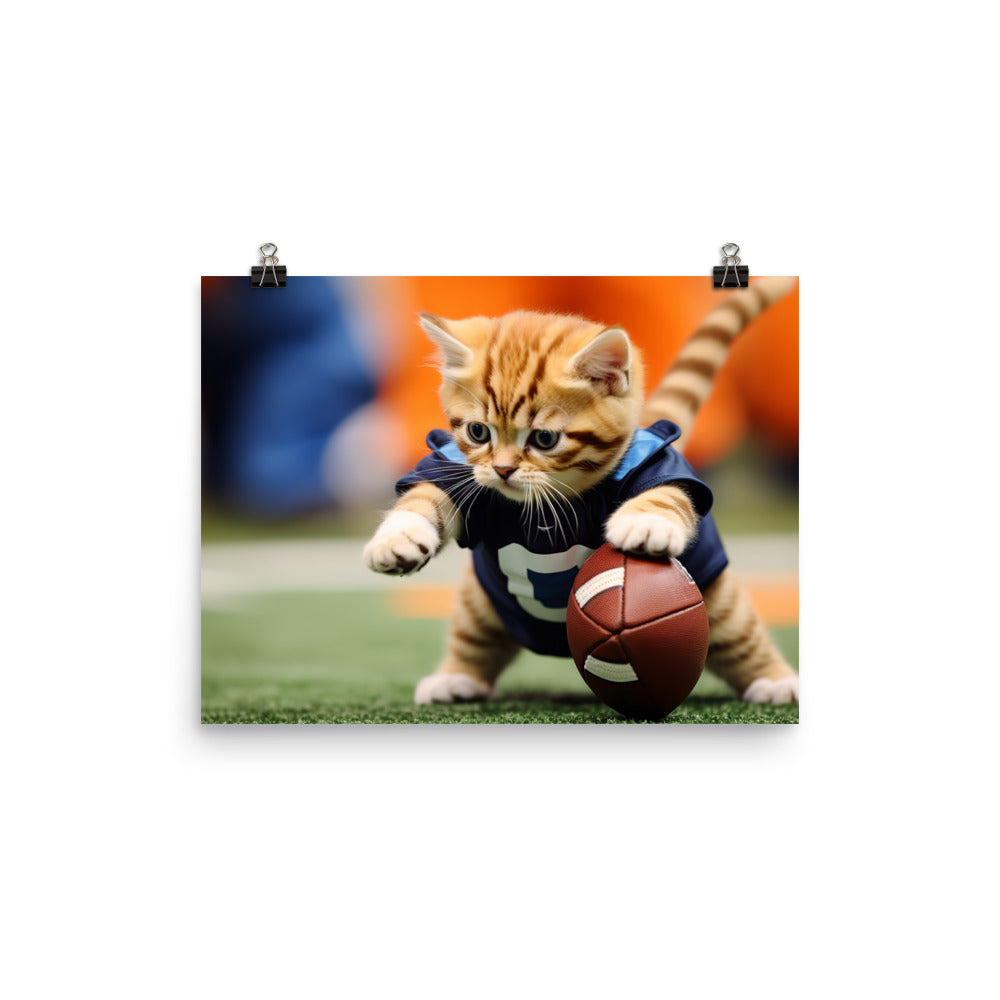 Exotic Shorthair Football Player Photo paper poster - PosterfyAI.com