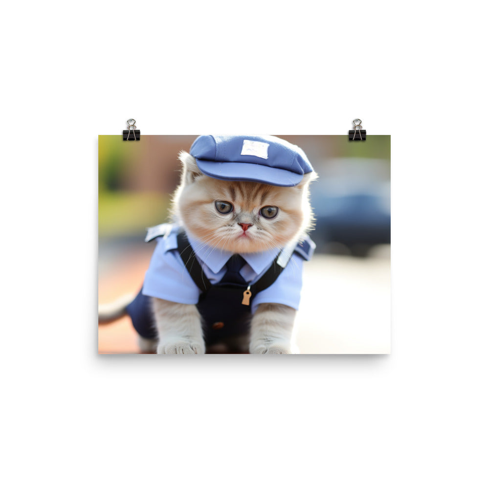 Exotic Shorthair Mail Carrier Photo paper poster - PosterfyAI.com