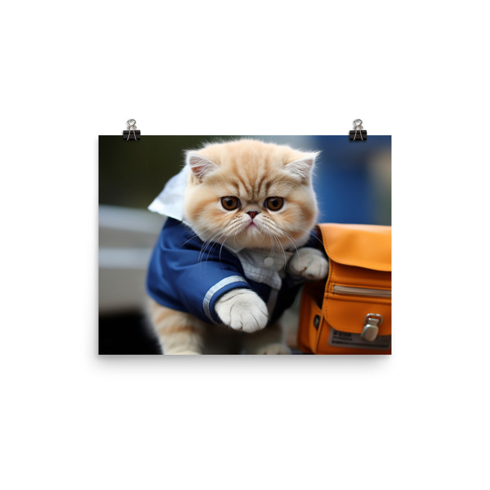 Exotic Shorthair Mail Carrier Photo paper poster - PosterfyAI.com