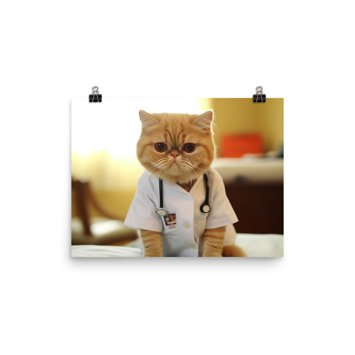 Exotic Shorthair Doctor Photo paper poster - PosterfyAI.com