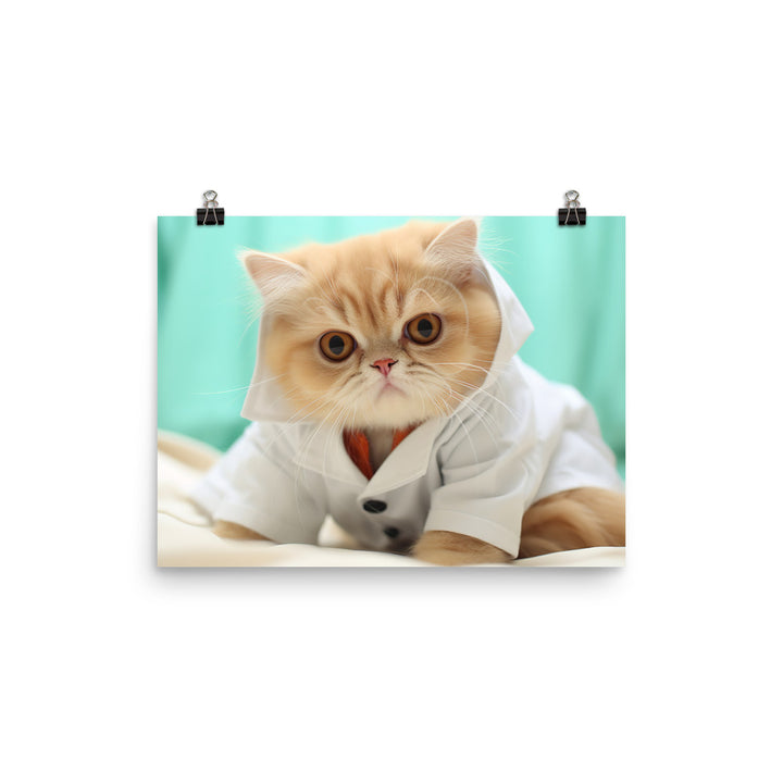 Exotic Shorthair Nurse Photo paper poster - PosterfyAI.com