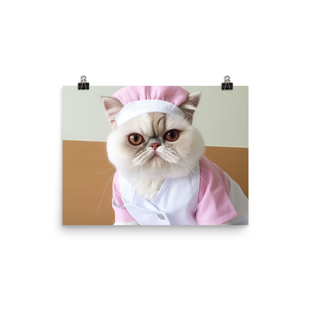 Exotic Shorthair Nurse Photo paper poster - PosterfyAI.com