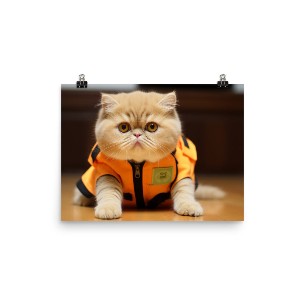 Exotic Shorthair Paramedic Photo paper poster - PosterfyAI.com