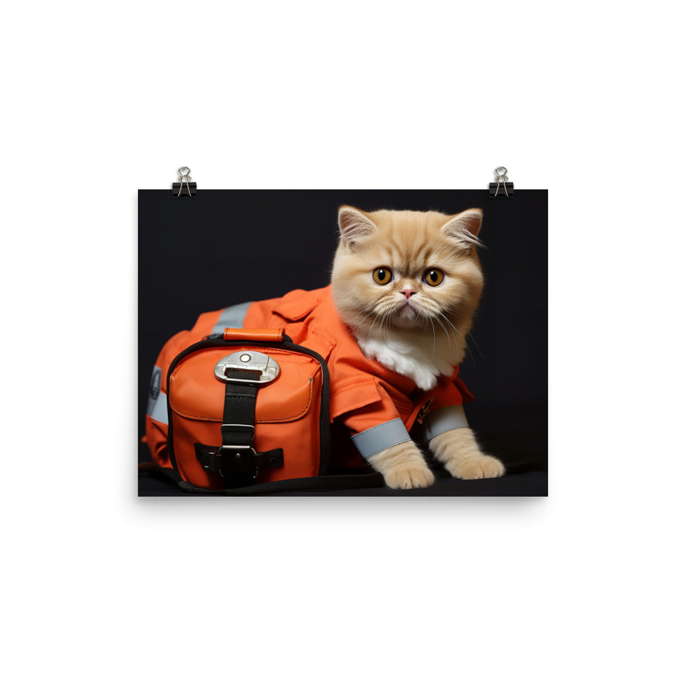 Exotic Shorthair Paramedic Photo paper poster - PosterfyAI.com