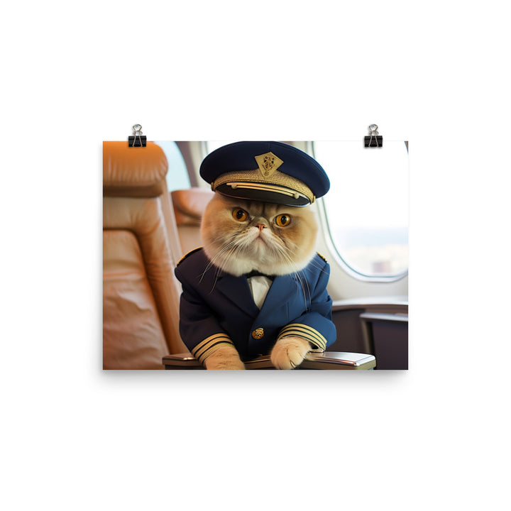 Exotic Shorthair Pilot Photo paper poster - PosterfyAI.com