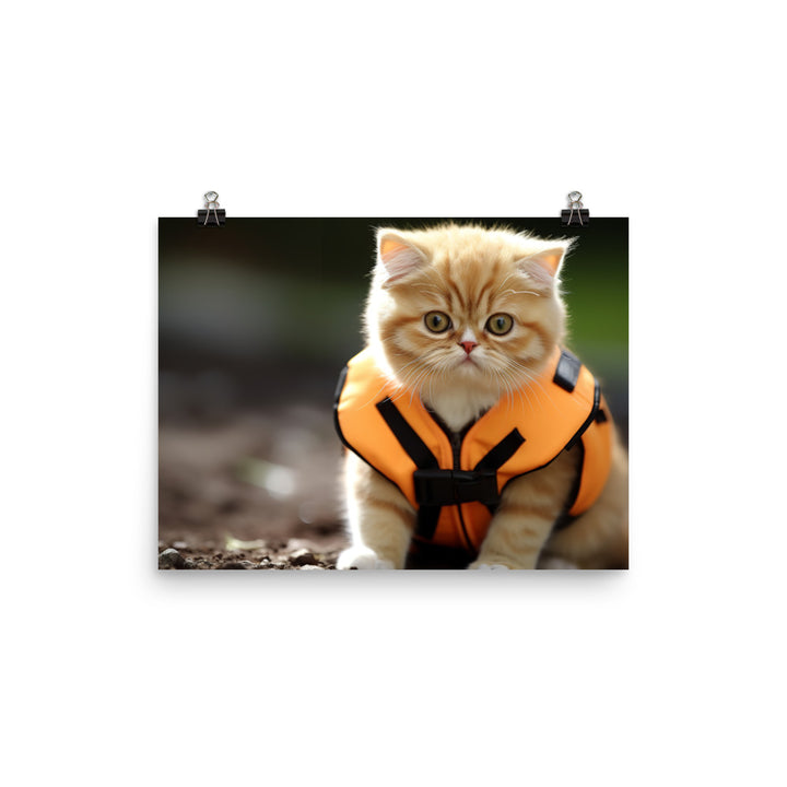 Exotic Shorthair Security Officer Photo paper poster - PosterfyAI.com