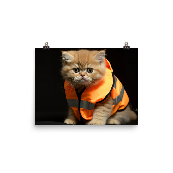 Exotic Shorthair Security Officer Photo paper poster - PosterfyAI.com