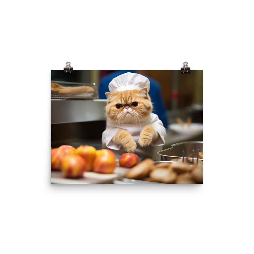 Exotic Shorthair Fast Food Crew Photo paper poster - PosterfyAI.com