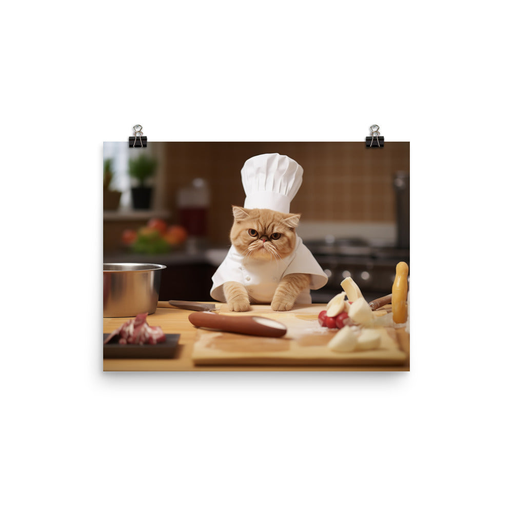 Exotic Shorthair Chef Photo paper poster - PosterfyAI.com