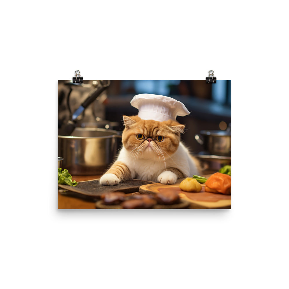 Exotic Shorthair Chef Photo paper poster - PosterfyAI.com