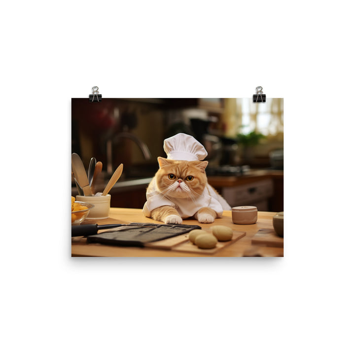 Exotic Shorthair Chef Photo paper poster - PosterfyAI.com