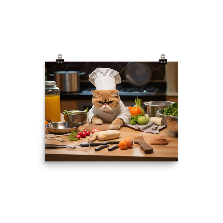 Exotic Shorthair Chef Photo paper poster - PosterfyAI.com