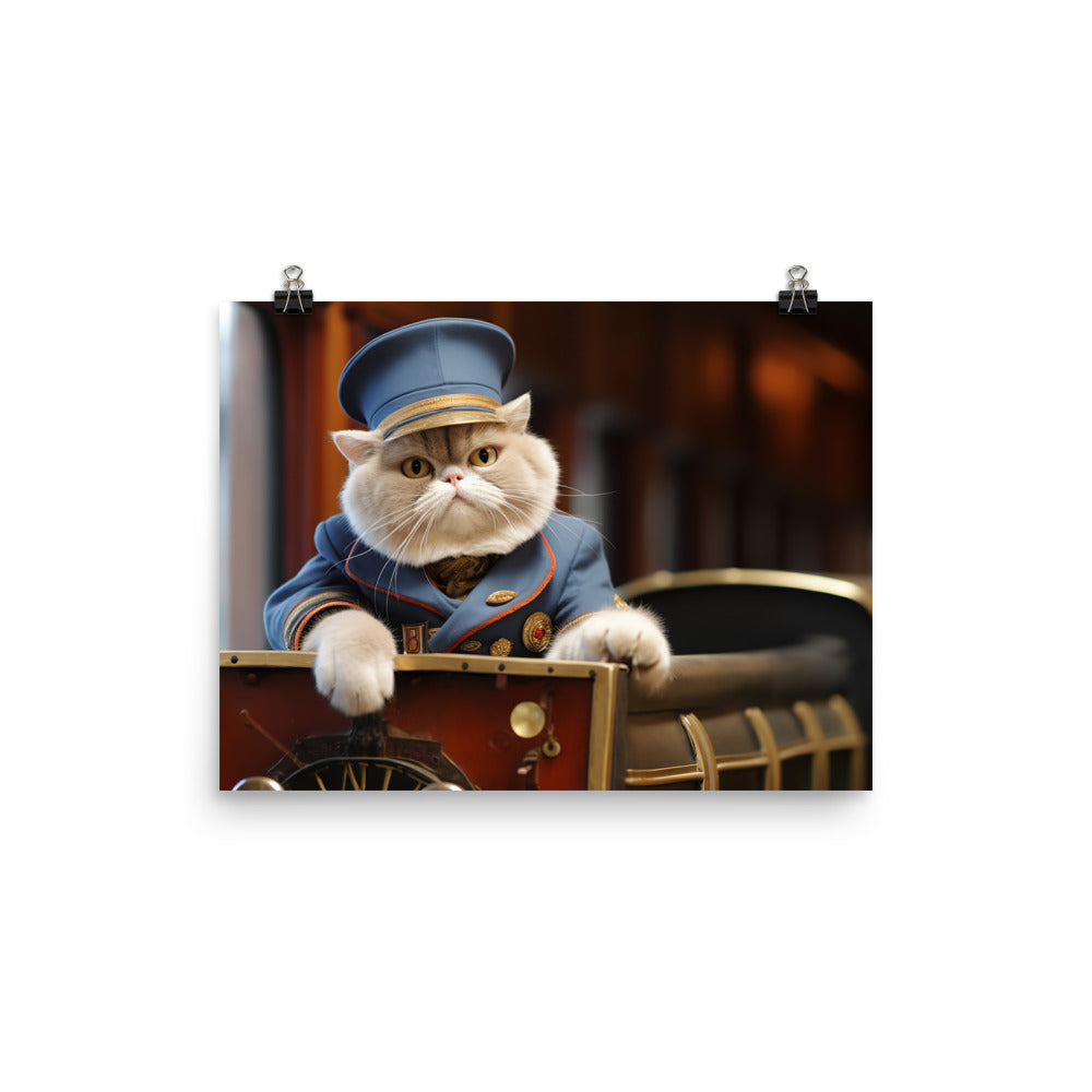 Exotic Shorthair Transit Operator Photo paper poster - PosterfyAI.com