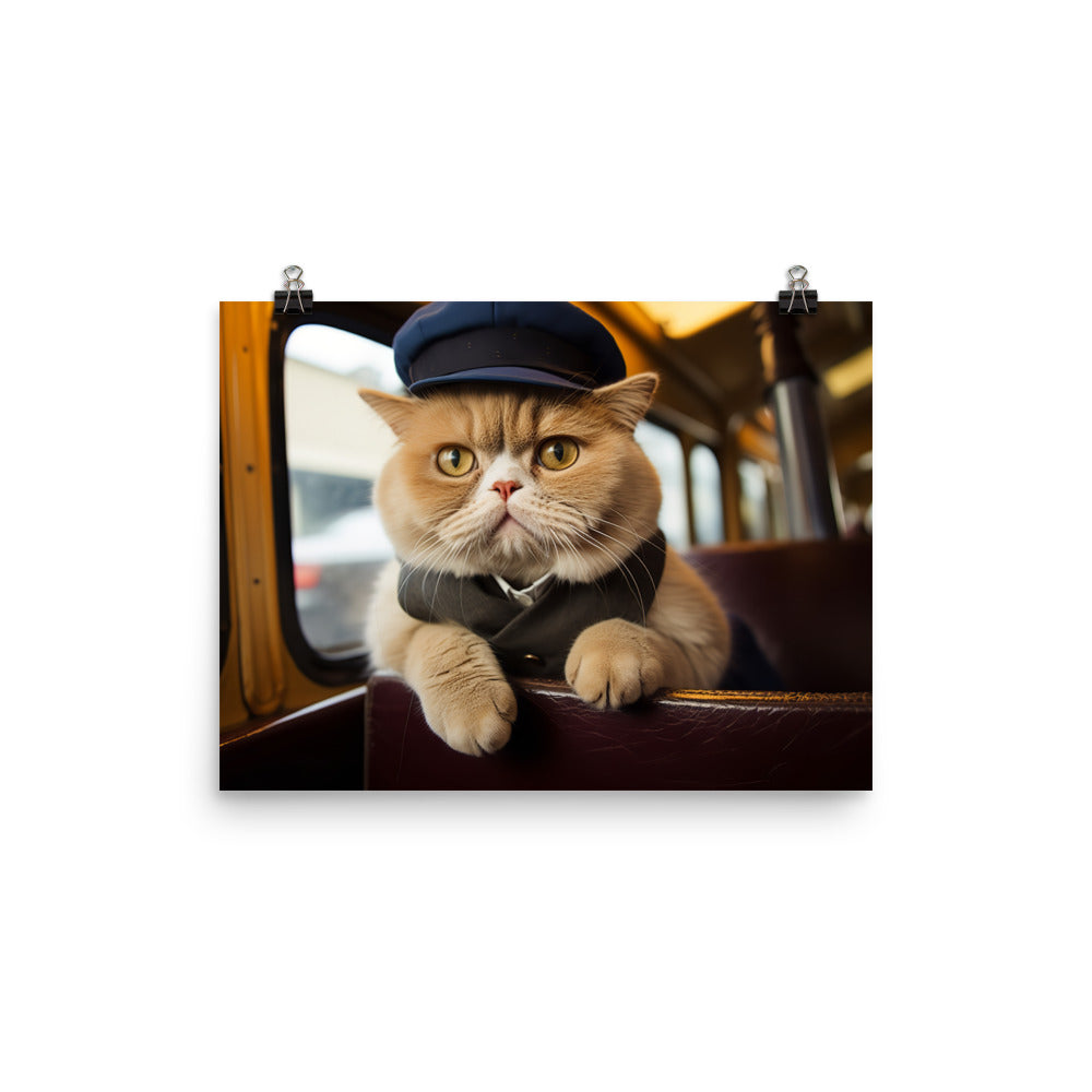 Exotic Shorthair Transit Operator Photo paper poster - PosterfyAI.com