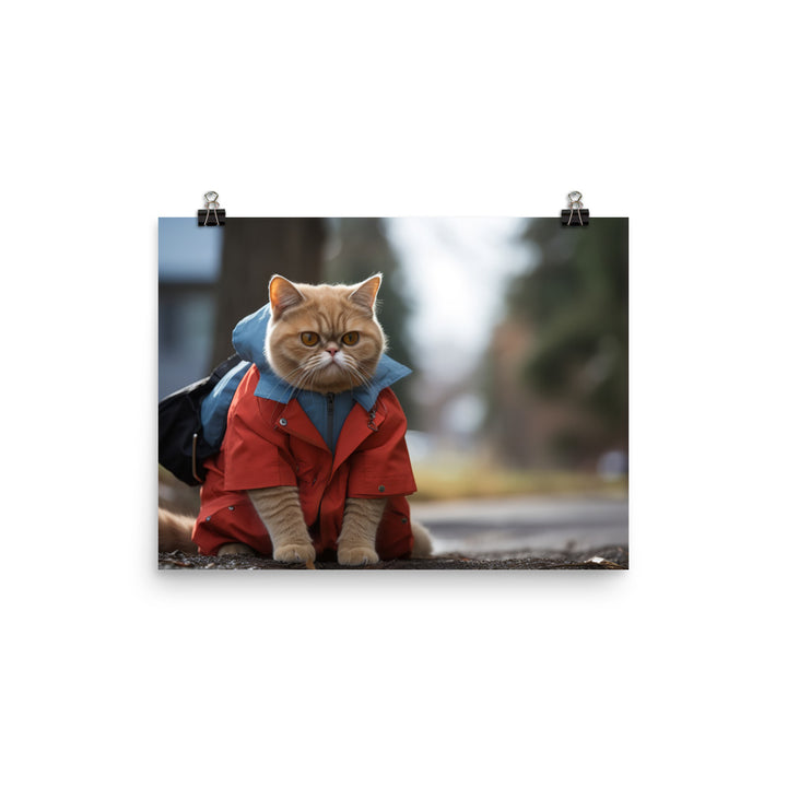 Exotic Shorthair Mail Carrier Photo paper poster - PosterfyAI.com