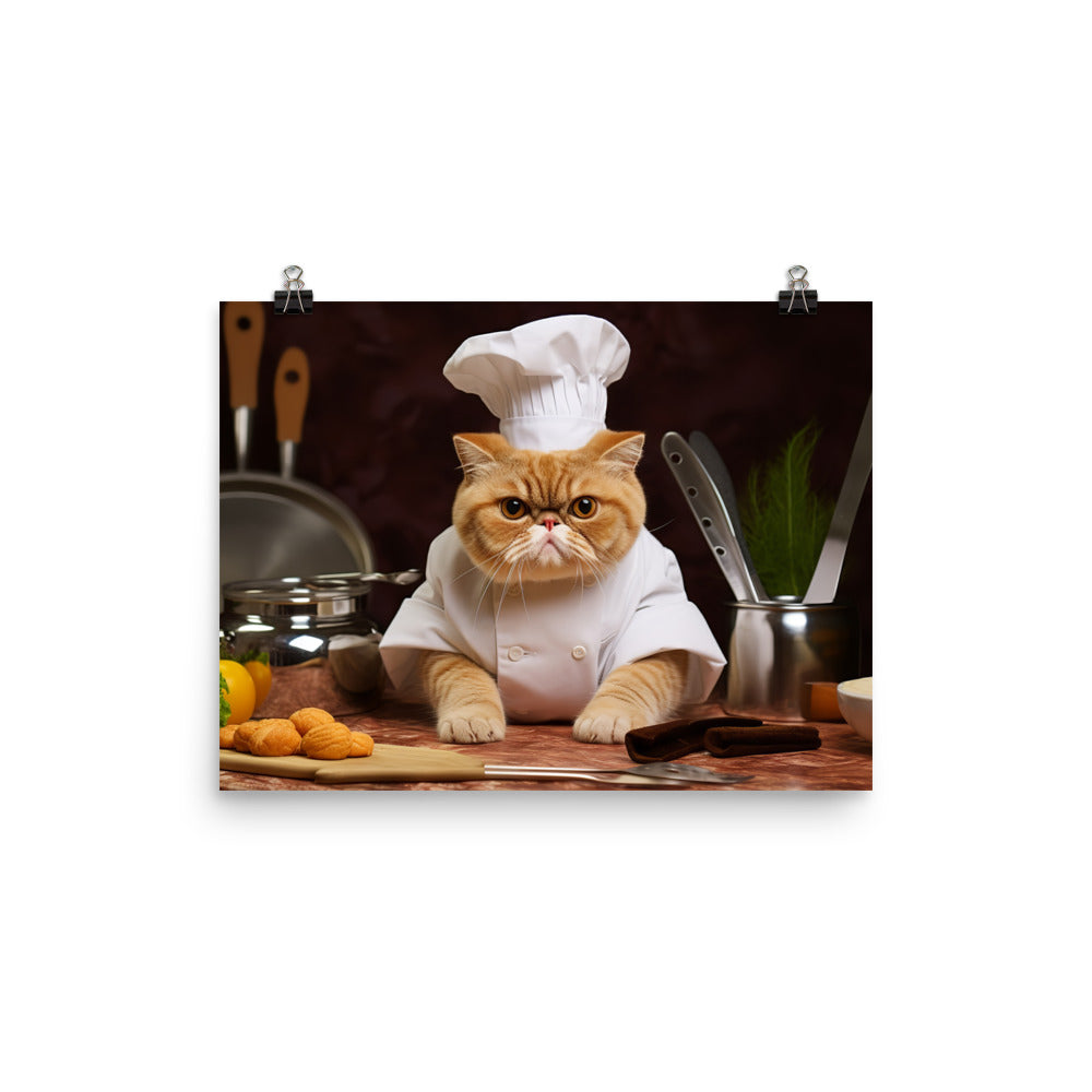 Exotic Shorthair Chef Photo paper poster - PosterfyAI.com
