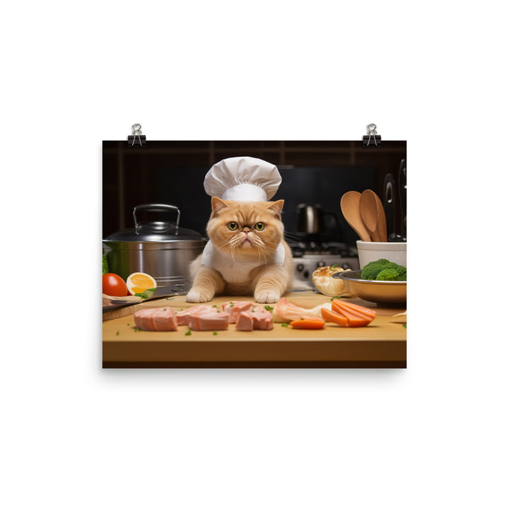 Exotic Shorthair Chef Photo paper poster - PosterfyAI.com