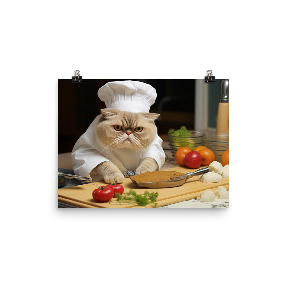 Exotic Shorthair Chef Photo paper poster - PosterfyAI.com