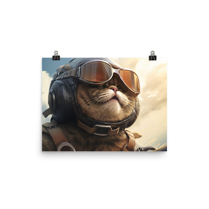 Exotic Shorthair Pilot Photo paper poster - PosterfyAI.com