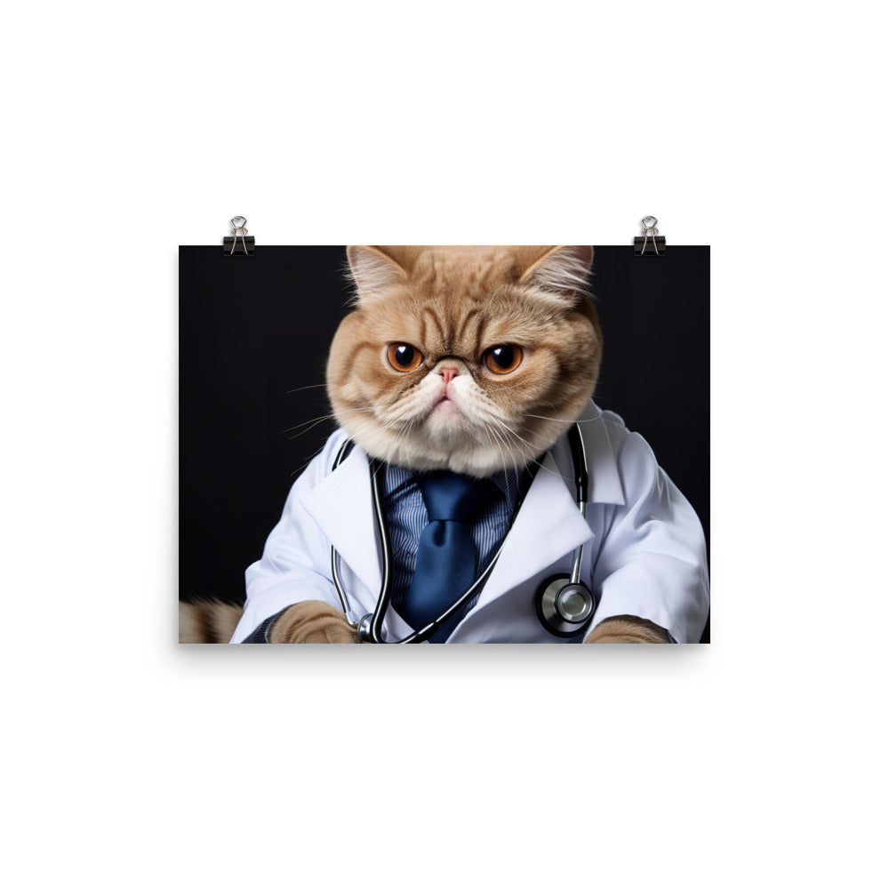 Exotic Shorthair Doctor Photo paper poster - PosterfyAI.com