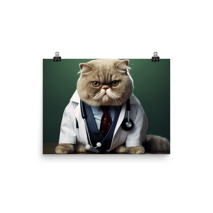 Exotic Shorthair Doctor Photo paper poster - PosterfyAI.com