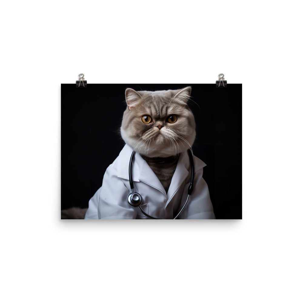 Exotic Shorthair Doctor Photo paper poster - PosterfyAI.com