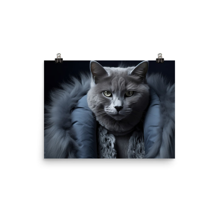 Russian Blue Photo paper poster - PosterfyAI.com