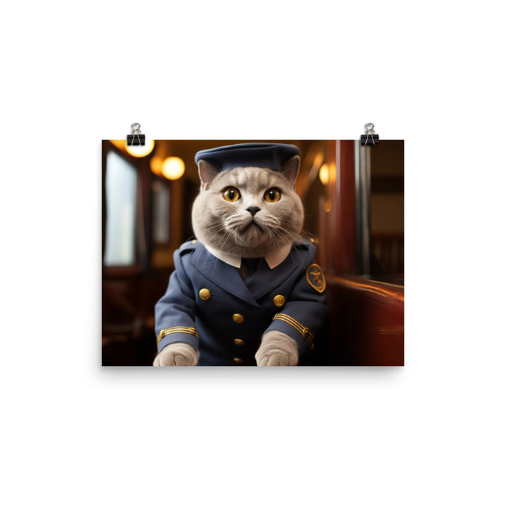 British Shorthair Transit Operator Photo paper poster - PosterfyAI.com